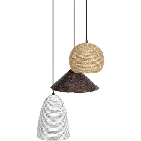 Lámpara colgante metal hierro paja cuerda sala de estar estilo moderno tradicional multicolor Endrick