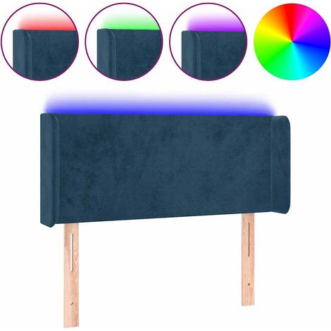 Maison Exclusive - Cabecero con LED de terciopelo azul oscuro 103 (1/5)