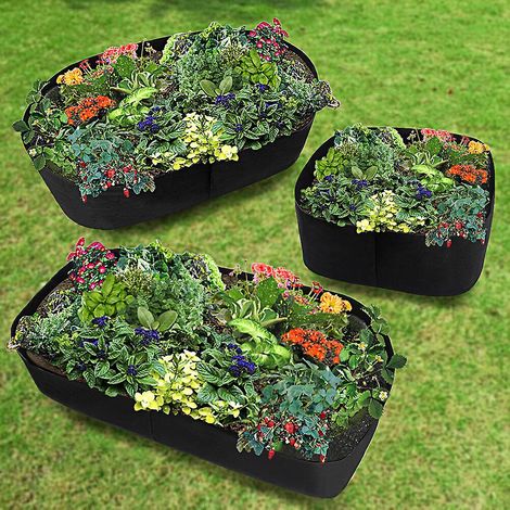 Sac de culture surélevé en tissu pour plantes, bac à plantes rectangulaire 35,4 x 70,8 pouces (1/5)