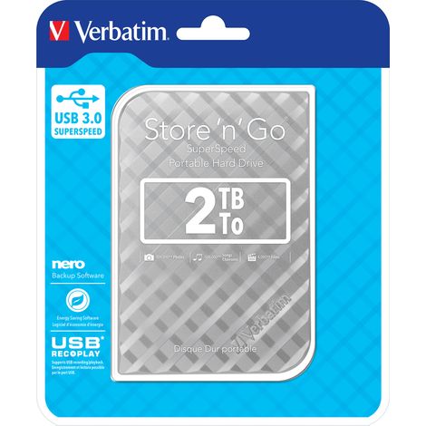 Verbatim Store n Go 2.5 USB 3.0 Gen 2 2TB silber