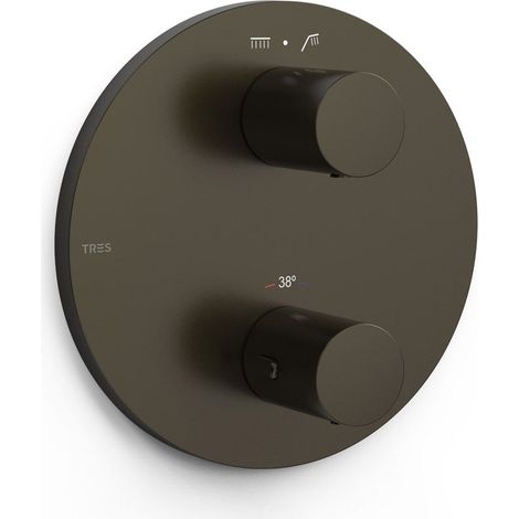 TRES 26225001KMB THERM-BOX Pieza Vista para Caja Empotrada de 2 Vías Color Negro Bronce - ref: 26225001KMB