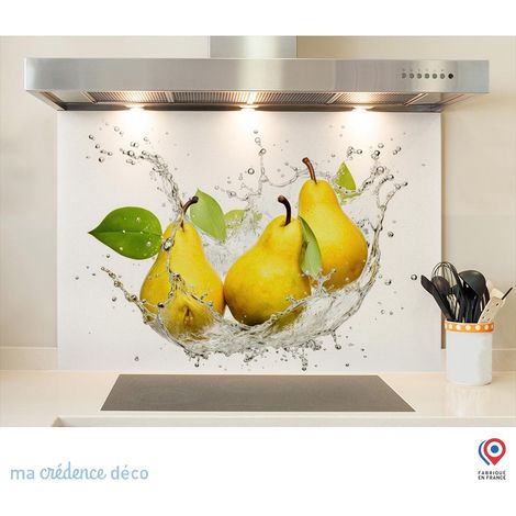 Fond de hotte : Bain de poires - Verre trempé - 90 cm - 60 cm (1/5)