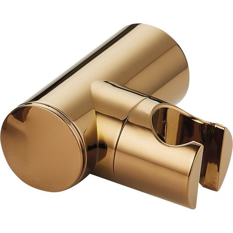 Support mural pour pommeau de douche - Or rose - Largeur 71 mm - Inclinable - Matériau ABS (1/2)