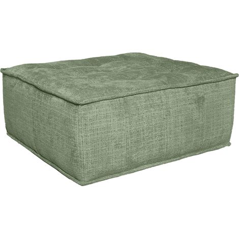 Pouf pour canapé modulable en tissu texturé kaki - SWAY (1/5)
