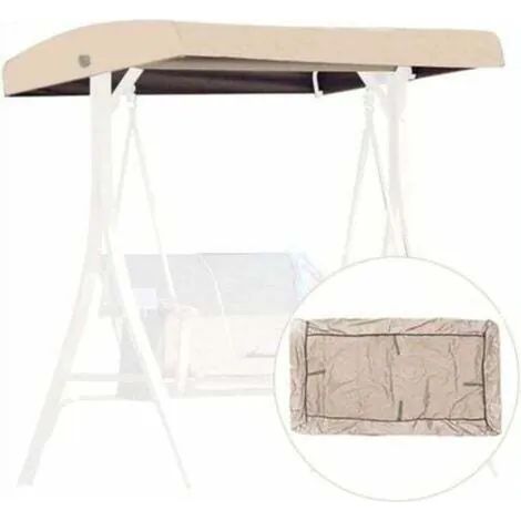 Toile de rechange beige pour balancelle 3 places, auvent imperméable pour patios et terrasses (1/3)
