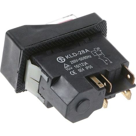 Interrupteur électromagnétique étanche KLD-28/KLD-28A (5 broches) Compatible avec les trancheuses et coupe-viandes Tiandiren Hualing interrupteurs marche/arrêt magnétiques série KJD17
