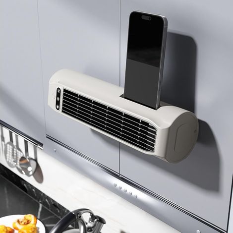 Ventilador de mesa pequeño con soporte para teléfono - Ventilador personal de mesita de noche - Estudiantes - Hogar - Apartamento - Sala de estudio - Dormitorio - Sala de estar - Viajes - Camping (1/5)