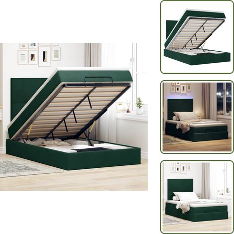 Stoccaggio sotto letto - vidaXL Struttura Letto Pouf con Materassi 120x200 cm Velluto - Luci a LED