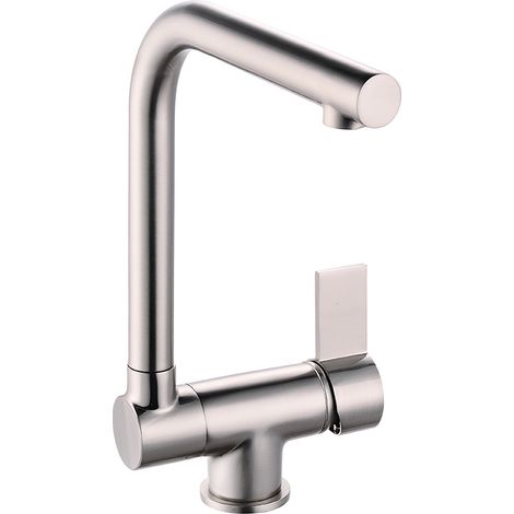 Mezclador de fregadero alto con caño abatible en acero inoxidable cepillado ESPERANZA by Eurosanit. (1/5)