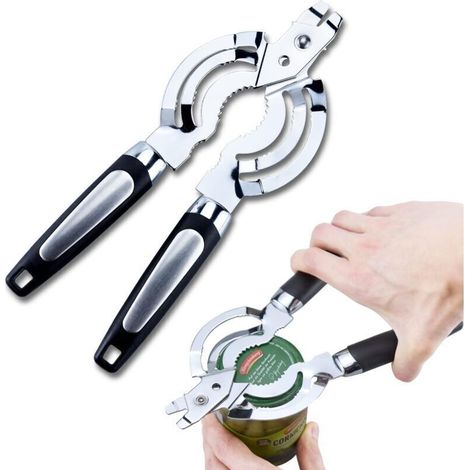 Ouvre-bocal, ouvre-bocal multiple pour mains faibles, ouvre-couvercle en acier inoxydable, ouvre-bouteille pour mains arthritiques, personnes âgées souffrant d'arthrite (1/4)