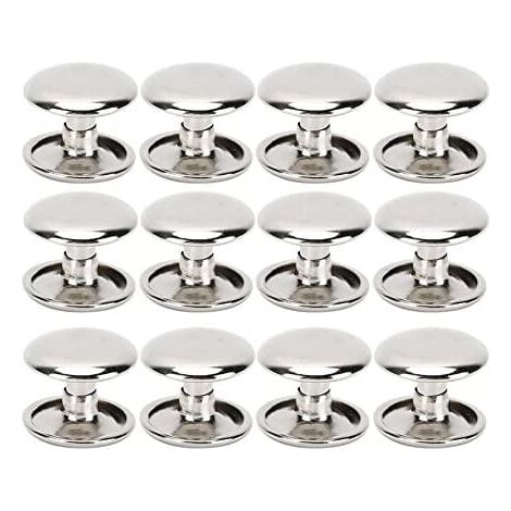 200 Stück röhrenförmige Metall-Doppelkopfnieten für Lederreparatur, Taschen, Gürtel, Schuhe, Nähen, Dekorieren, 12 x 10 mm (Silber) (1/4)