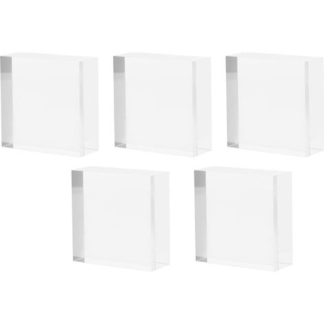 Lot de 5 Socles de Rangement pour Bijoux en Acrylique Transparent Carré, Présentoir Élégant et Sécurisé pour Petites Collections et Artisanat Lors de Fêtes ou Cours D'art (1/5)