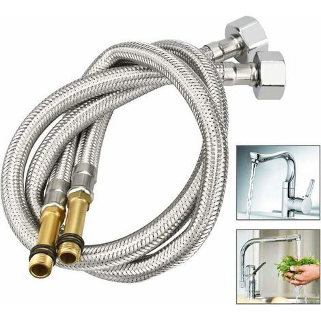 Flexibler Duschschlauch aus Edelstahl (60 cm) – 2er-Pack – Länge: 60 cm