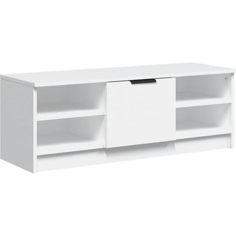 Mobile TV multimediale scaffale per televisione televisore buffet sala da pranzo soggiorno camera da letto 102 x 35,5 x 36,5 cm derivati del legno bianco 020025578