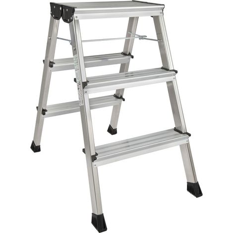 Marche-pied double alu blocage automatique des roues 2x3 marches