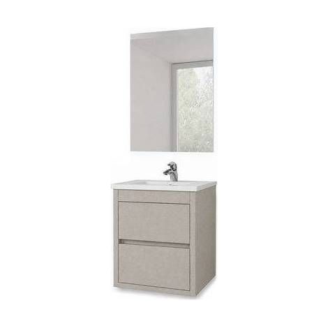 MOBILE BAGNO SOSPESO COMPLETO ELEGANCE L.50 CM Misura: Larice Bianco