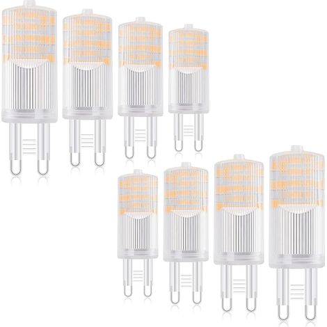 Ampoule LED G9, 5W 480LM Ampoule Led G9 Lampe, 50W Halogène Lumière Equivalente, Blanc Chaud 3000K, 360 Degrés Angle, AC 220-240V (Lot De 8) (1/5)