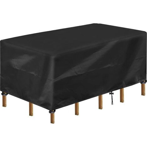 Housse Table de Jardin, Rectangulaire Bache Salon de Jardin Imperméable, Anti-UV, 420D Oxford Tissu Housse de Table Chaise Meubles de Jardin Extérieure (170x94x70cm) (1/5)