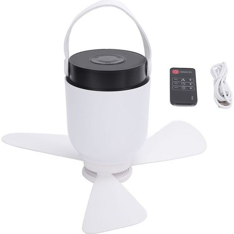 Ortviai Ventilateur de Plafond Rechargeable USB avec Télécommande, Lampe LED Intégrée, Silencieux – Modèle FS05 (1/4)