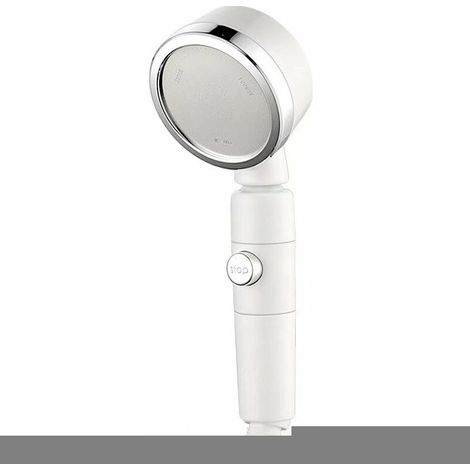 Douchette - Robinet Arrêt À Une Touche - Rotule 360° - Filtre Intégré - Revêtement PVD Cristal Diamant - Pour Douche Standard (1/5)
