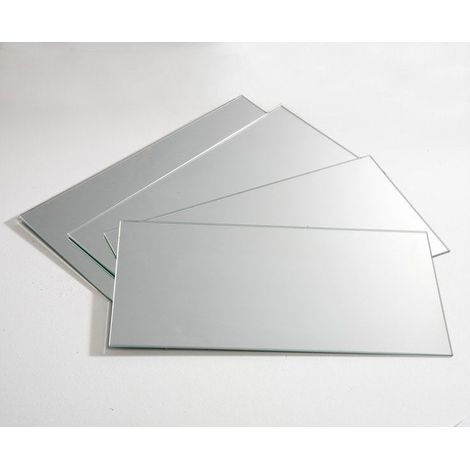 Lot de 4 miroirs rectangulaires 15 x 30 cm – Miroir mural à coller – Poids léger 0.33 kg – Pour décoration intérieure