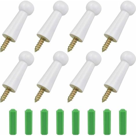 PCS Crochet en Bois Massif Blanc Patères Murales avec Vis Modernes Crochet de Manteau Mural Simple Crochets à Chapeau en Bois Charge Maximale 5kg pour Vêtements Chambre Salon(51.81.8CM) (1/5)