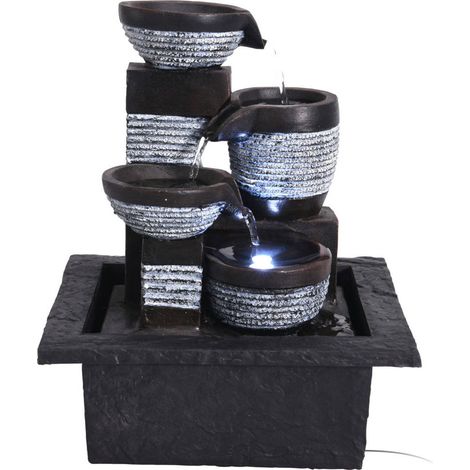 Fontaine d'intérieur sur pied, décoration, éclairage LED, 21,5 x 19 x 26 cm. (1/2)