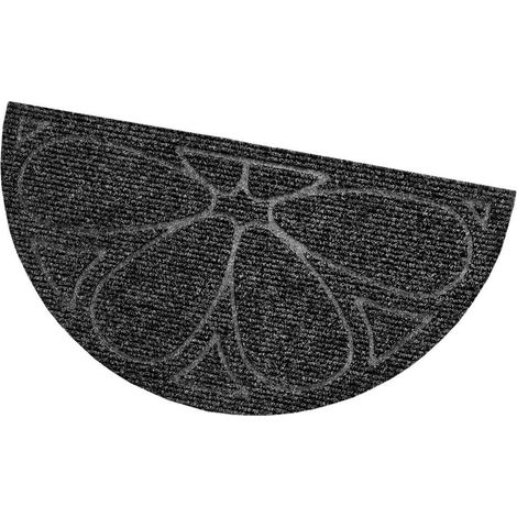 Tapis d'entrée Absorbant Antidérapant Lavable Interne Externe Demilune - Anthracite