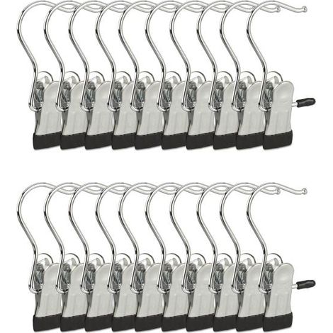 Lot de 20 cintres pivotants pour bottes avec pince metallique simple (1/5)