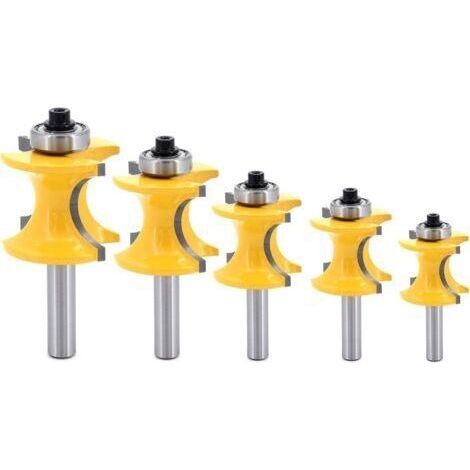 Para taller y bricolaje: 5 piezas de fresa para moldura/perfil de 8 mm con vástago redondeado y perfil de columna (herramienta, 8 mm). (1/5)