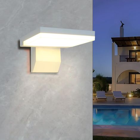 Applique da parete a LED da 18W in alluminio, adatta per verande esterne, garage, cortili, giardini, ecc., impermeabile IP65, luce calda 3000K, bianca (1/5)
