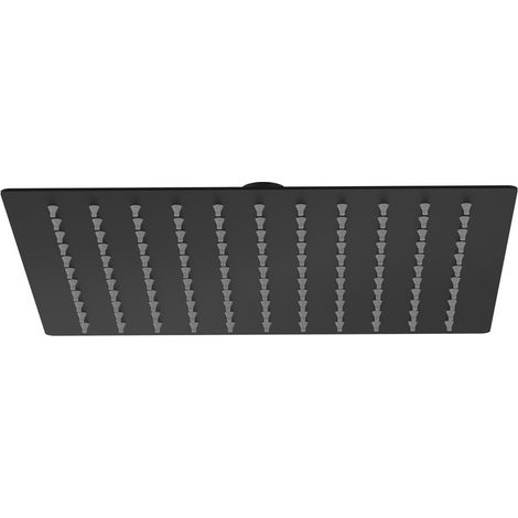 Soffione quadrato 25 x 25 cm nero opaco - serie Giove (1/2)