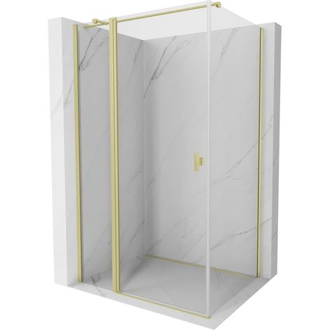 Cabine de douche pivotante Mexen Mist T 85 x 120 cm, transparent, or brossé - 8A4T-085-120-55-00 (1/5)