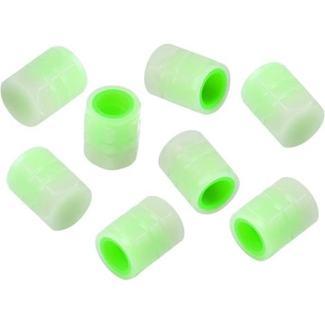 8x Bouchons de Valve de Pneu de Voiture Fluorescents Universels, Capuchons de Tige de Valve de Pneu Lumineux à la Mode pour Voiture , Camion, SUV, Motos Capuchons à vis (Vert) (1/5)