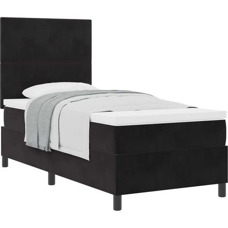 Maison Exclusive - Lit à ressorts avec matelas Noir 80 x 200 cm Velours