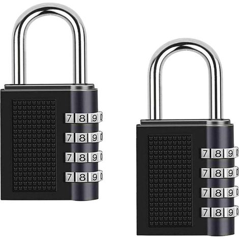 Cadenas à combinaison à 4 chiffres pour l'école, la salle de sport, l'extérieur - Robuste - Noir-Fei Yu (1/5)