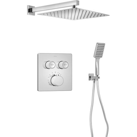 Ensemble de douche thermostatique à encastrer SMART SELECT, 2 sorties, sortie, chromé