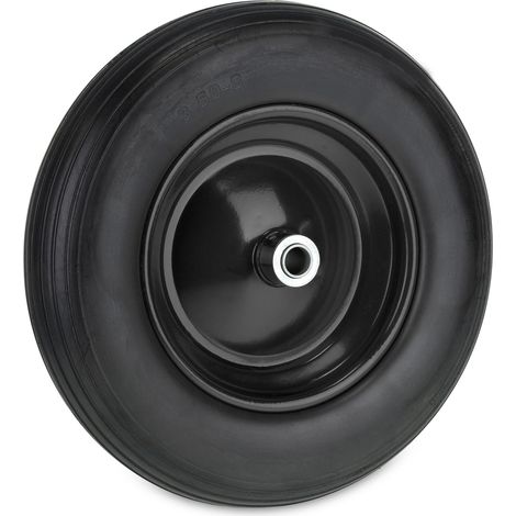 Roue de brouette increvable 35 x 8 cm maniable confort de conduite optimale en caoutchouc noir (1/5)