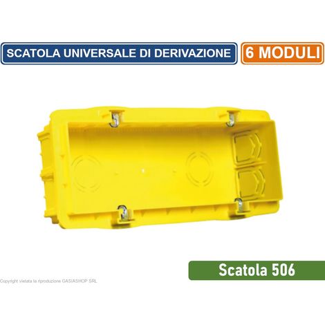 SCATOLA UNIVERSALE DI DERIVAZIONE RETTANGOLARE DA INCASSO 506 6 MODULI