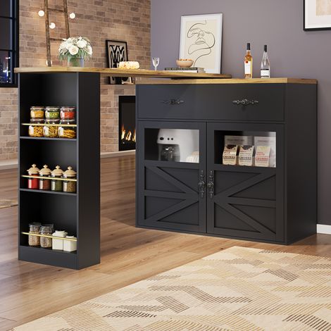 tavolo soggiorno 138-204 cm girevole con ripiani MDF OKMYHOME (1/5)