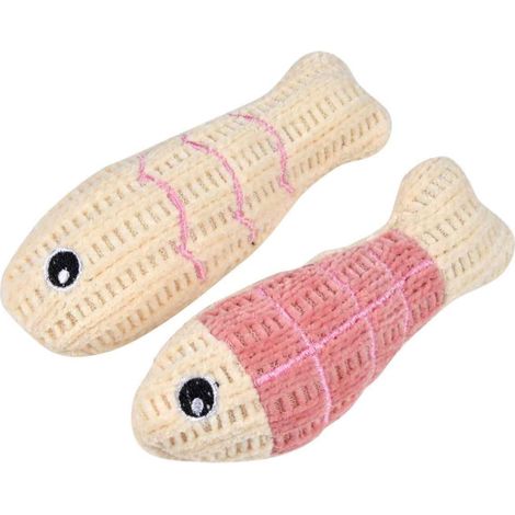 Lot de 2 Jouets Poisson pour Chat "Boho Cat" 12cm Bois de Rose (1/3)