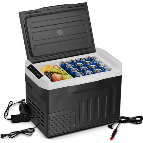 Klarstein PolarForce frigo portatile a compressore da 28 litri pannello LCD illuminazione fuoristrada protezione batteria 12V/230V (1/5)