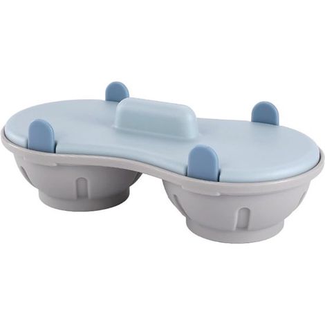 Eierkocher für die Mikrowelle – Eierkocher für die Mikrowelle – Frühstückszubereitung – Doppelter Eierhalter – 22 x 11,7 x 8 cm – Blau (1/5)