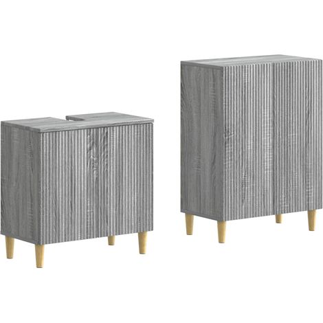 2-teiliges Badezimmer Schrank Set ARNHEM Sonoma-Grau vidaXL (1/5)