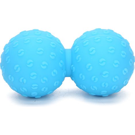 Double Balle de Massage pour Dos, Épaules et Jambes - Relâchement Musculaire Profond, Fitness, Yoga, Gym - Bleu (1/5)