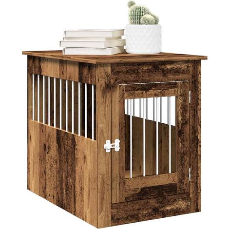 Hundekäfig im Möbelstil Altholz-Optik 55x80x68 cm Holzwerkstoff
