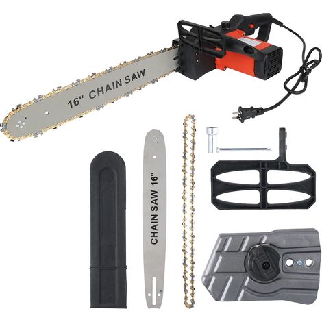 Tronçonneuse filaire – 2000 W – 16 pouces – Grande vitesse – Coupe bois – Scie jardin électrique (1/5)