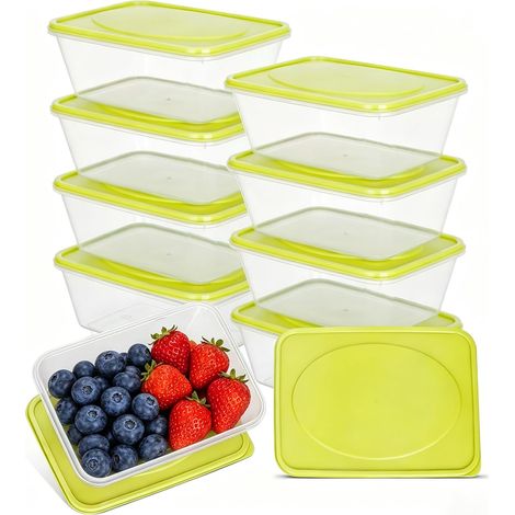 10 Pièces 250ml Boîte Alimentaires Plastique, Boîtes Hermetique Stockage Aliments sans BPA, Réutilisables Boite Congelation Alimentaire, pour Congélateur, Micro-ondes, Lave-vaisselle (1/5)