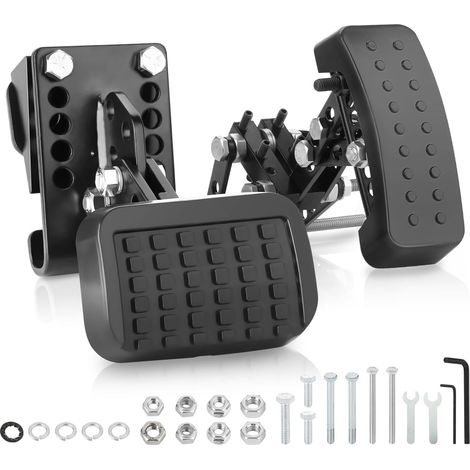 Prolongateurs de Pédales d'Accélérateur et de Frein pour Personnes de Petite Taille, Extension Universelle Réglable en Angle et Longueur, Design Anti-Dérapant pour Voiture, Go-Kart et Voitures Jouets