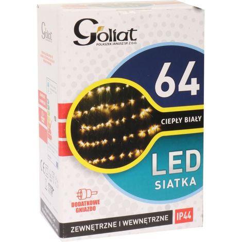 Malla de luz LED resistente a la intemperie de 1x1 m con enchufe adicional - Blanco cálido (1/5)